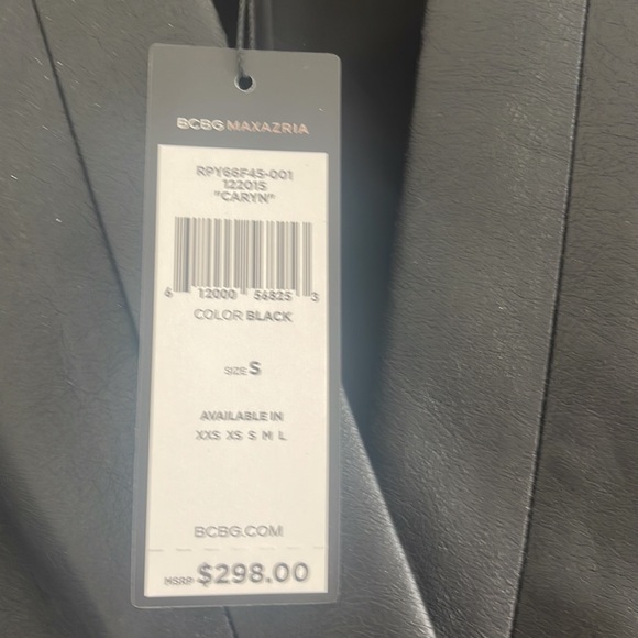 Bcbg maxazria black faux wrap mini dress with pockets on the side - Picture 2 of 4